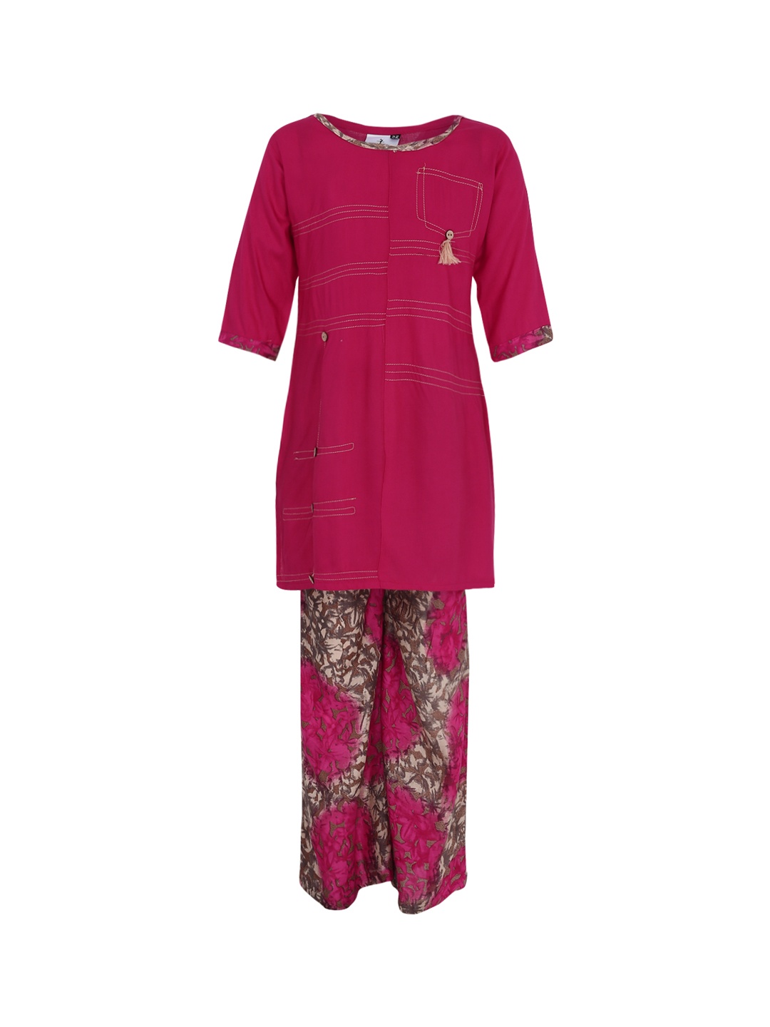 

Aarika Girls Pink Striped Kurta with Palazzos
