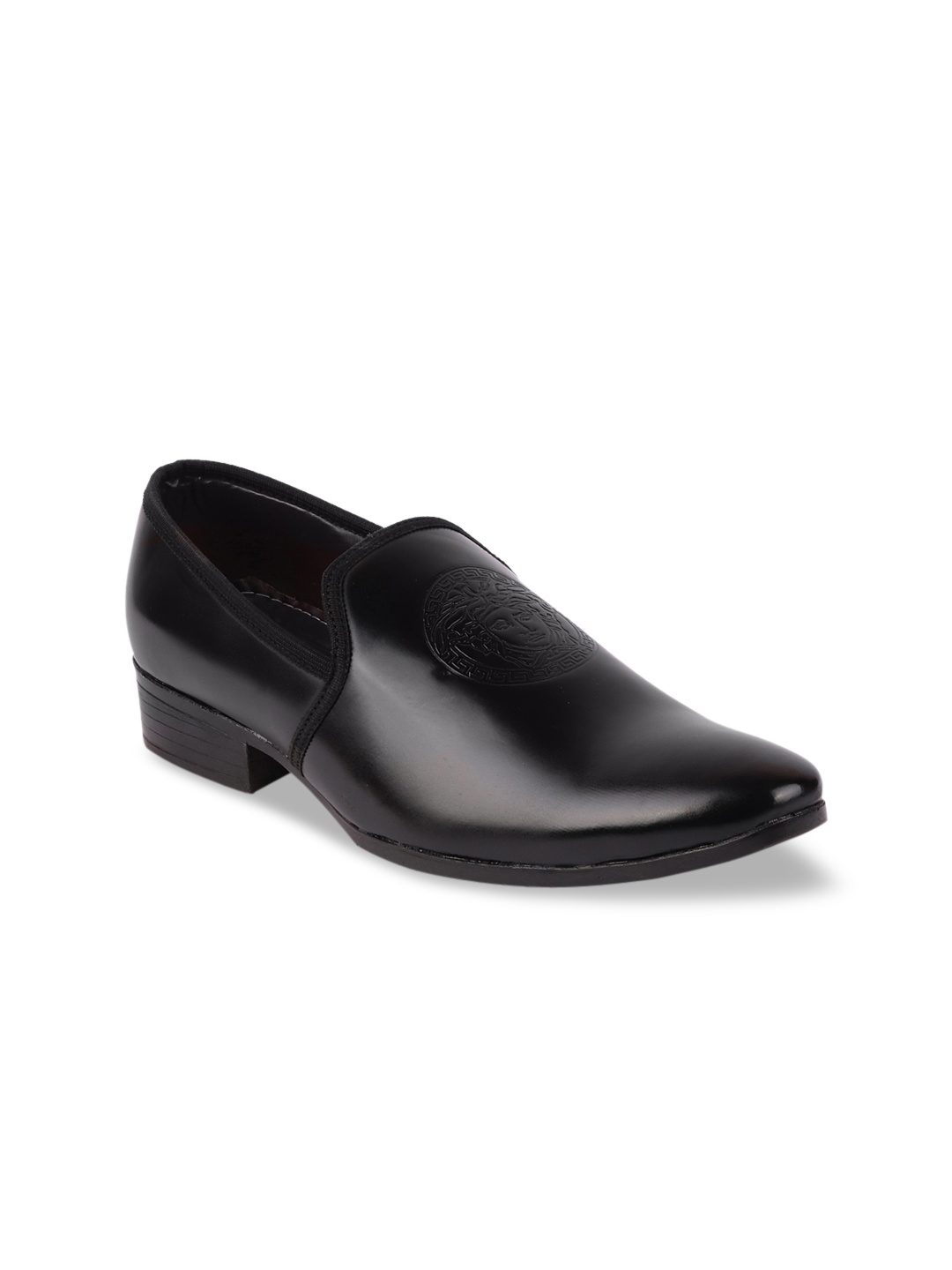

FAUSTO Men Black Synthetic Leather Formal Slip-Ons
