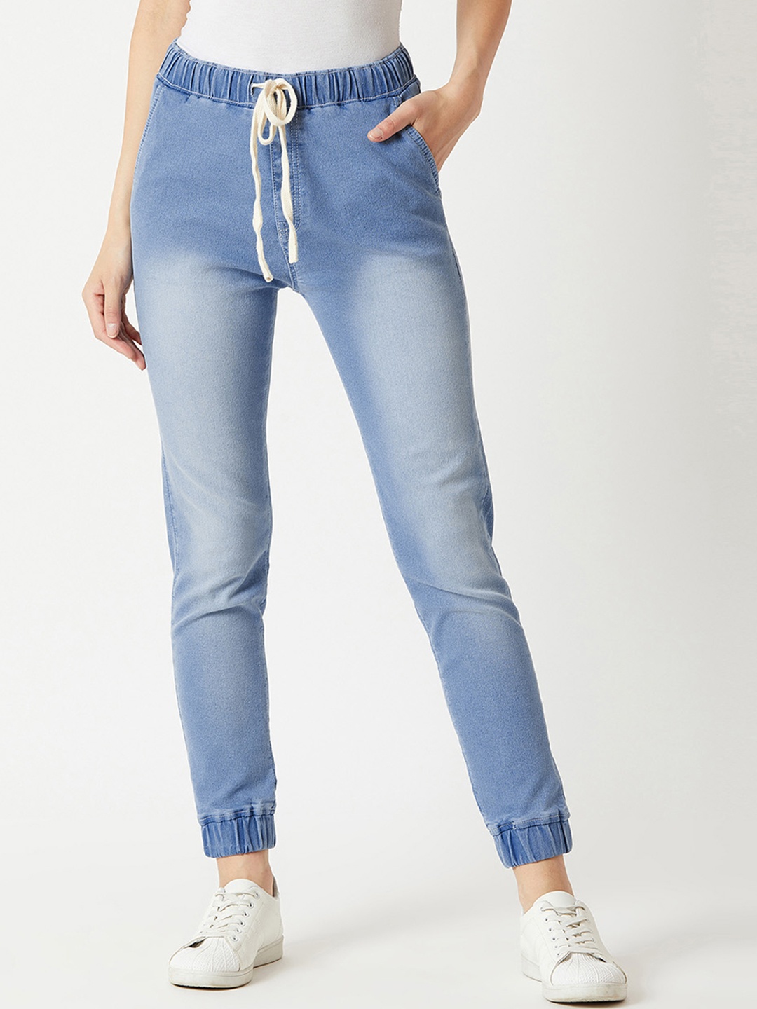 

Miss Chase Women Blue Regular Fit Denim Solid Joggers