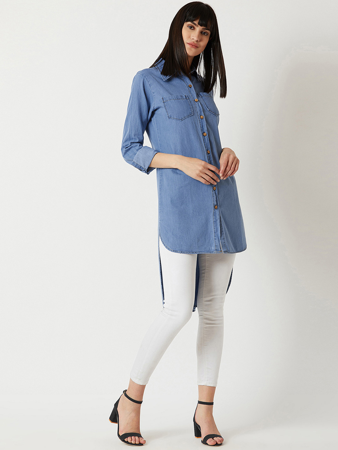 

Miss Chase Women Blue Regular Fit Solid Casual Shirt