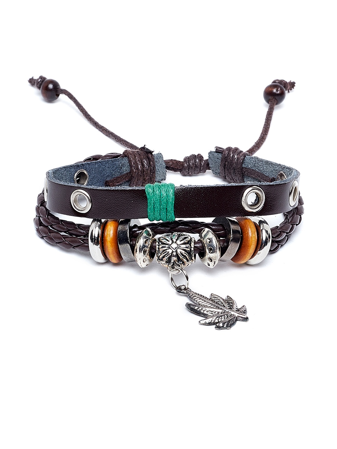 

Alvaro Castagnino Brown Leather Multistrand Handcrafted Bracelet