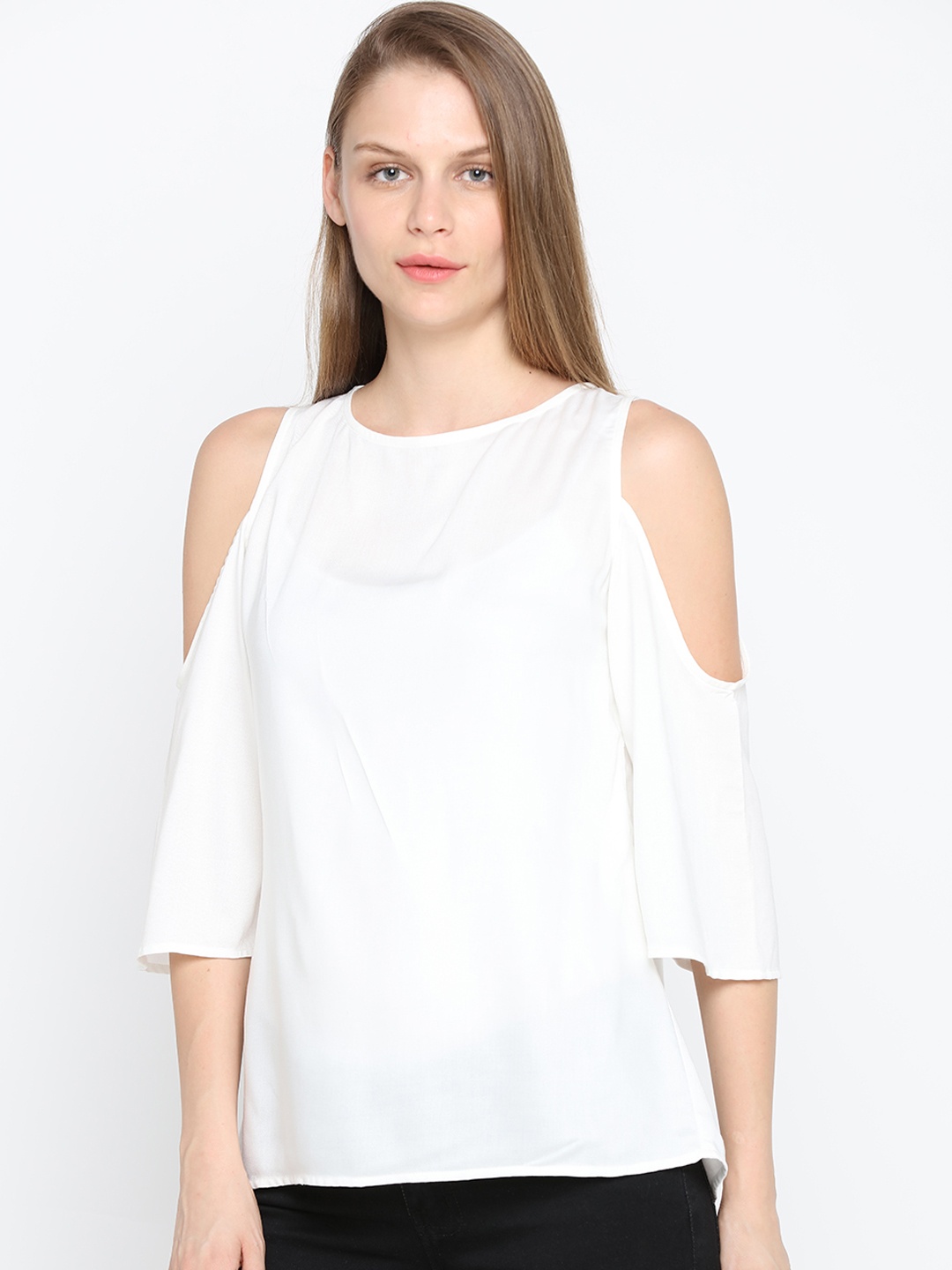 

IDK Women White Solid Top