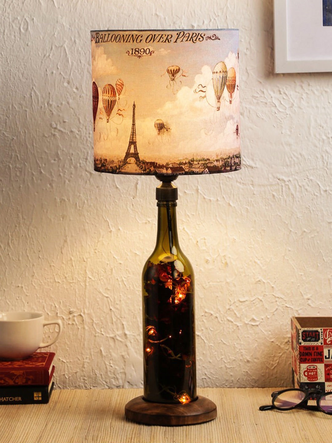 

green girgit Brown Paris Festival LED Bottle Lamp