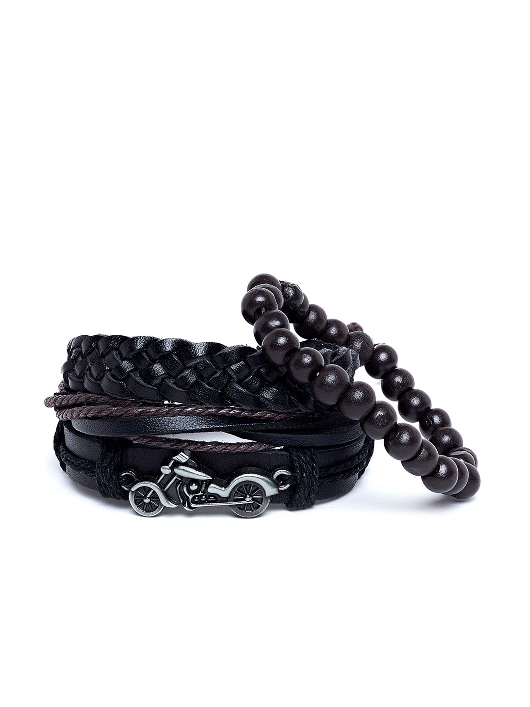 

Alvaro Castagnino Black Leather Wraparound Bracelet