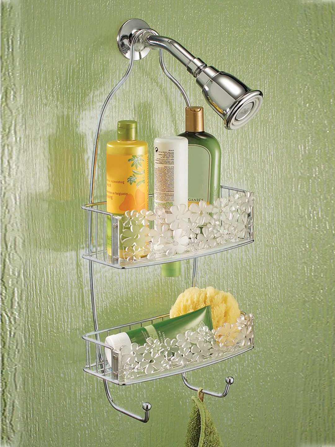 

INTERDESIGN White & Silver-Toned Bathroom Caddy