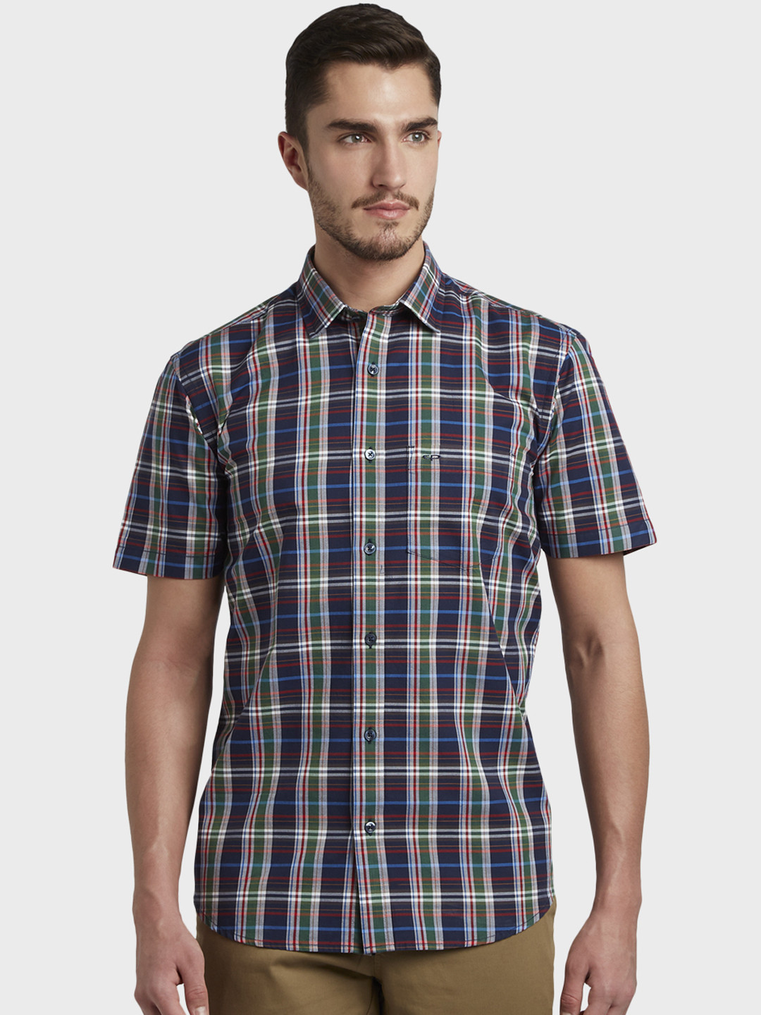 

ColorPlus Men Multicoloured Slim Fit Checked Casual Shirt, Multi