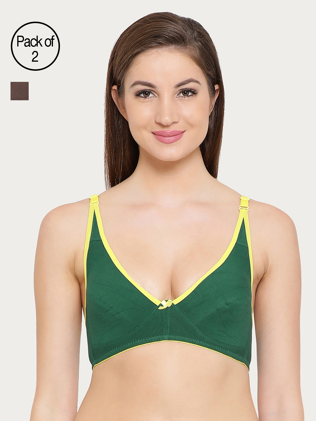 

Clovia Pack Of 2 Bra, Green