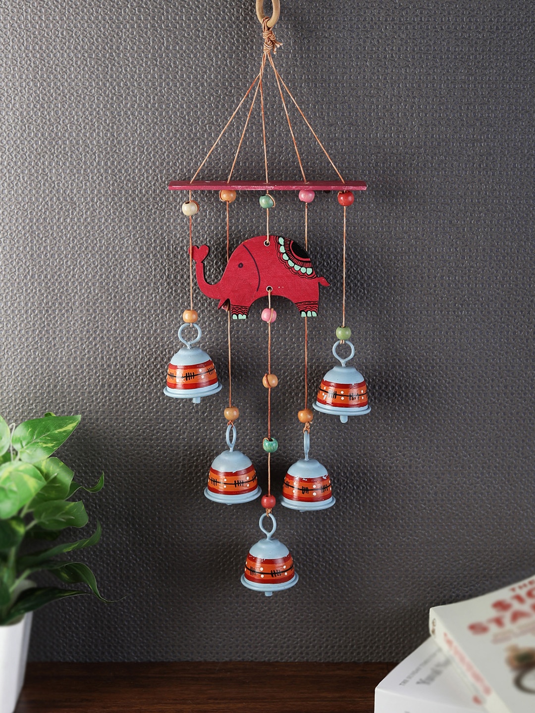 

VarEesha Multicoloured "Tinkle Bells" Elephant Bells Wall Decorative Windchime, Multi