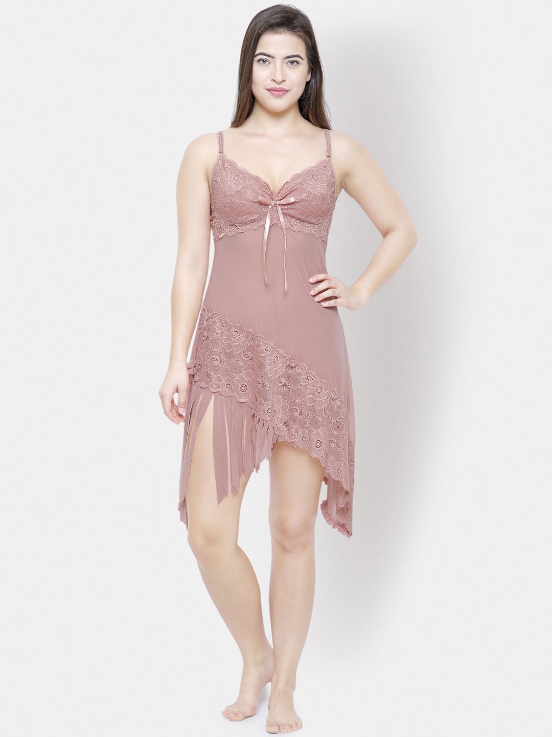 

FashionRack Brown Solid Baby Doll 1338, Nude