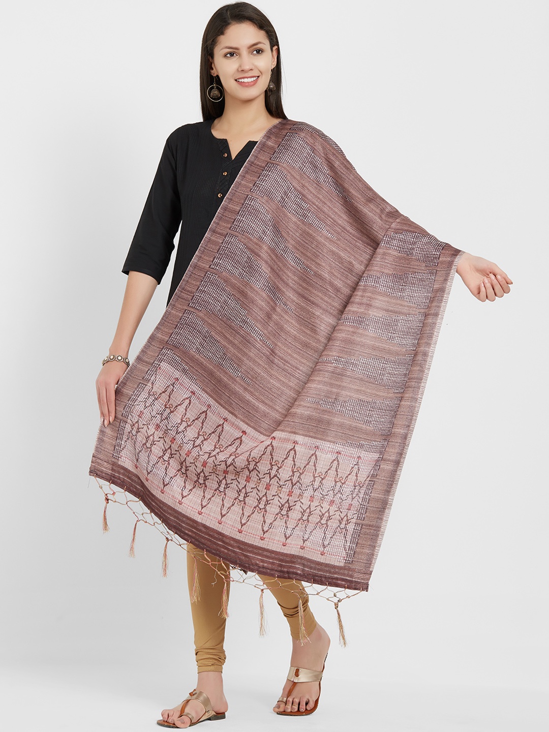 

Saree mall Mauve Printed Dupatta