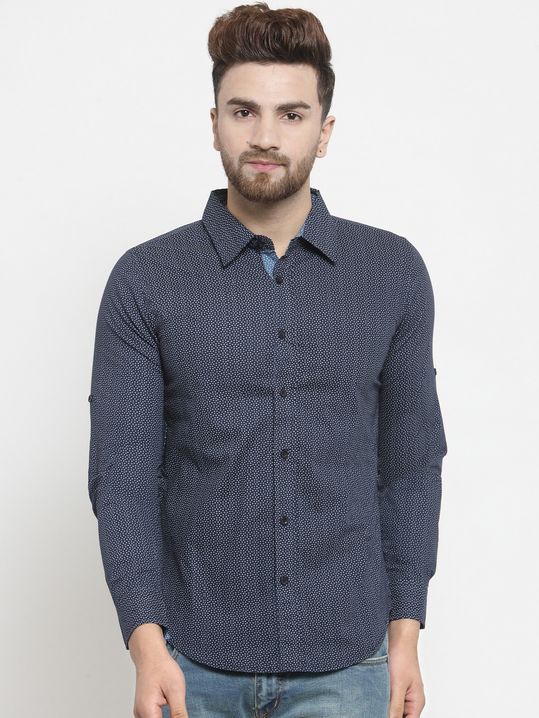 

WESTCLO Men Blue Slim Fit Printed Casual Shirt