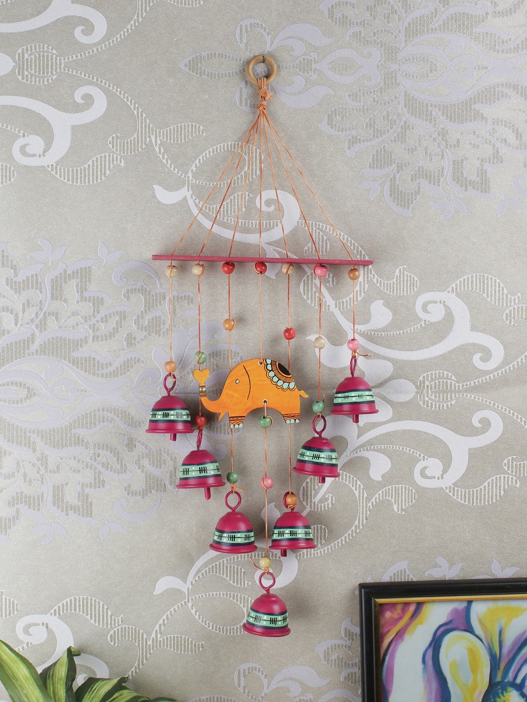 

VarEesha Orange Elephant Bells Wall Decorative Windchime from "Tinkle Bells" Collection