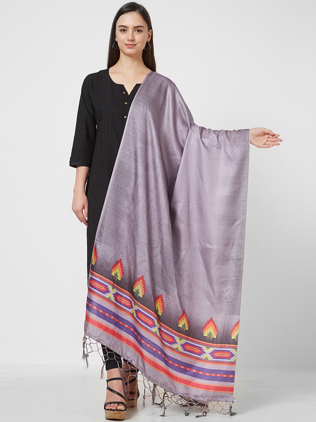 

Saree mall Mauve & Purple Printed Dupatta