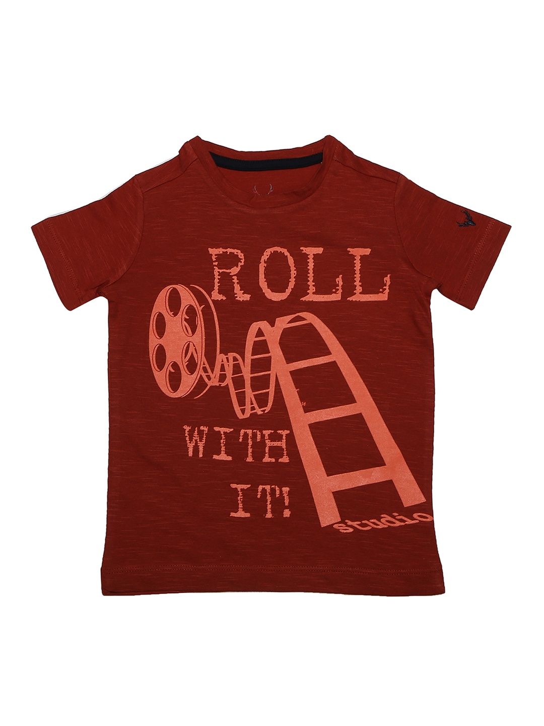 

Allen Solly Junior Boys Maroon Printed T-shirt