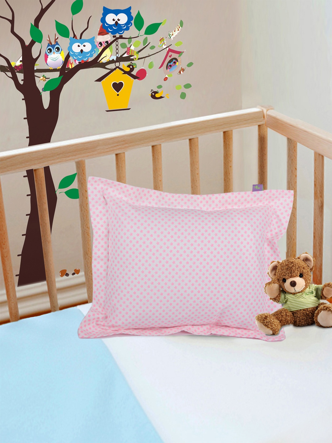 

THE BABY ATELIER Kids Pink & White Printed Pillow with Pillow Cover