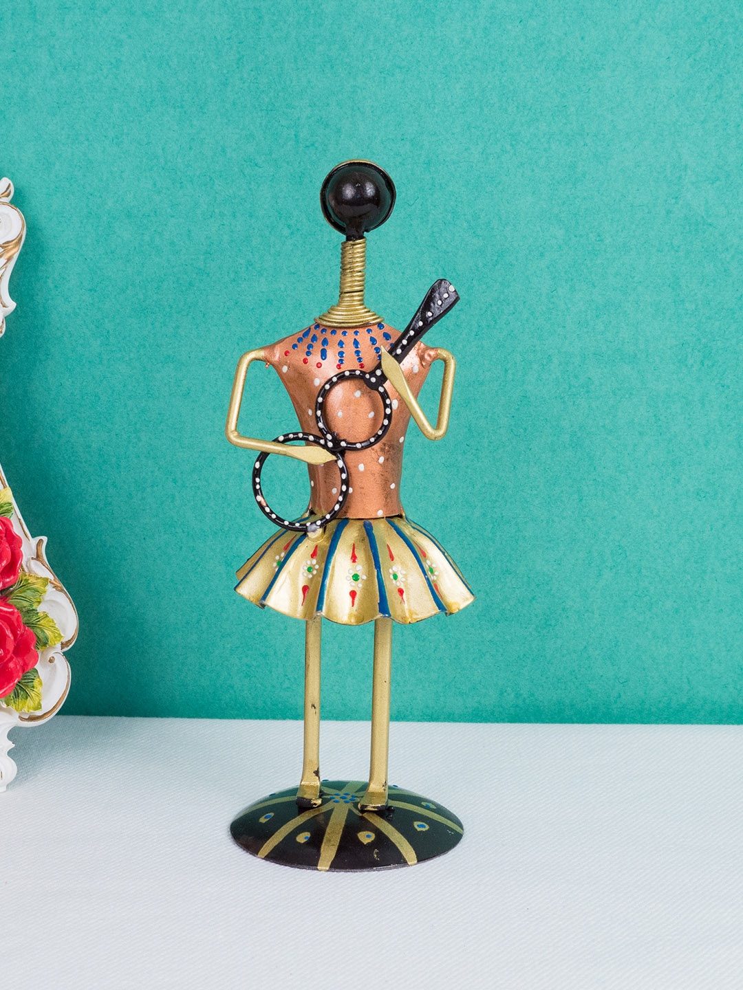 

Golden Peacock Gold-Toned Handcrafted Showpiece