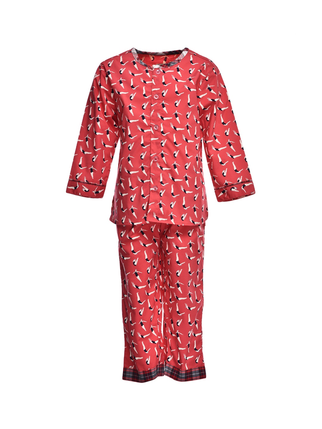 

A Little Fable Unisex Red & Black Printed Night Suit ALFns300219