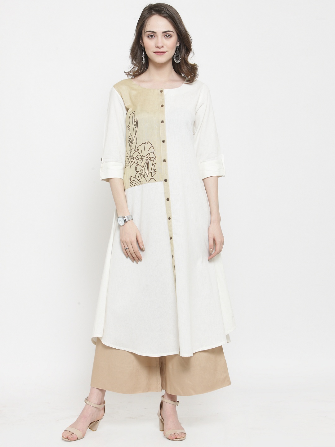 

Varanga Women Off-White Printed Kurta with Palazzos