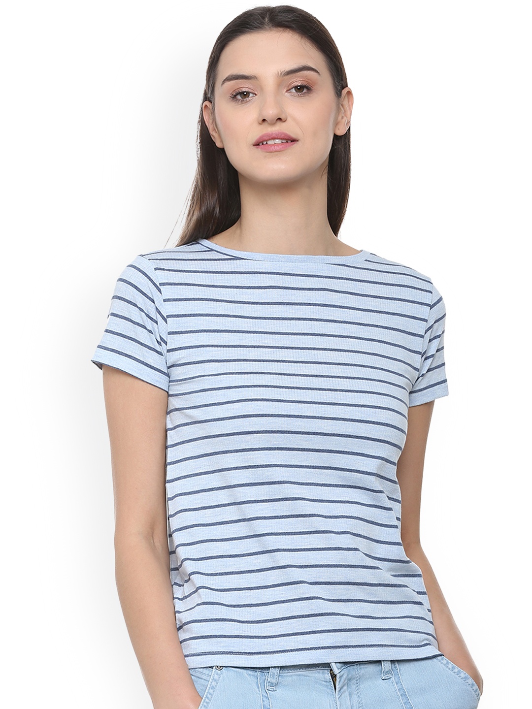 

People Women Blue Striped Top