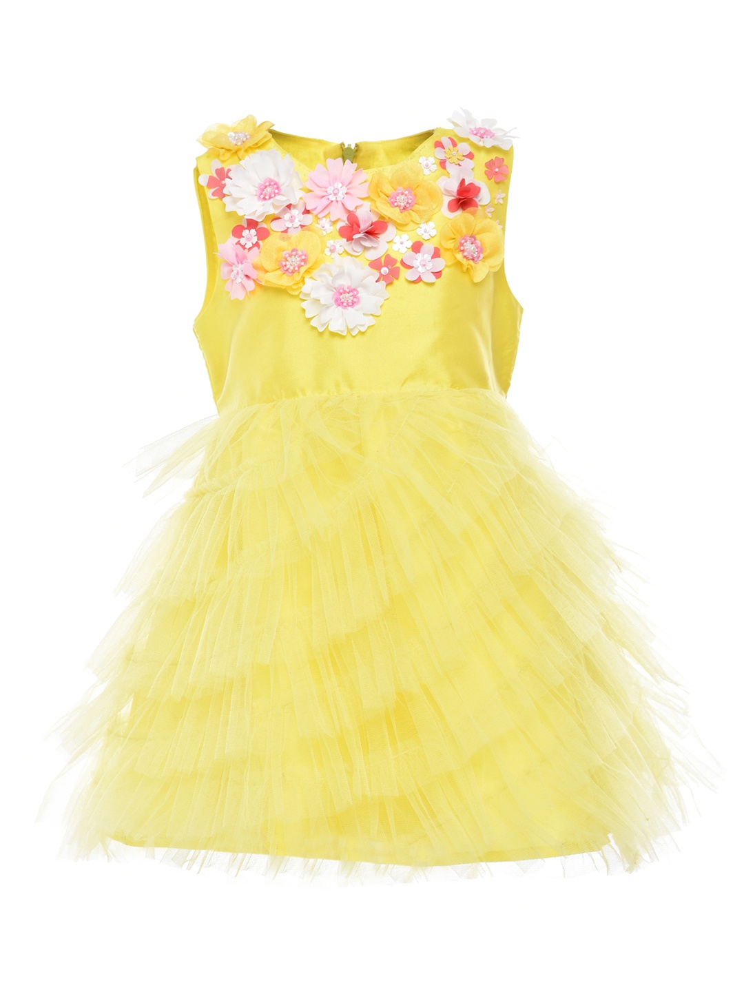 

A Little Fable Girls Yellow Provence cascade Dress