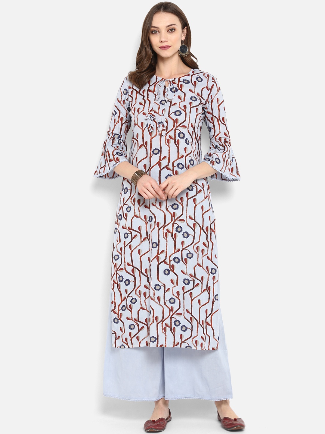 Meeranshi Women Blue Printed Kurta with Palazzos