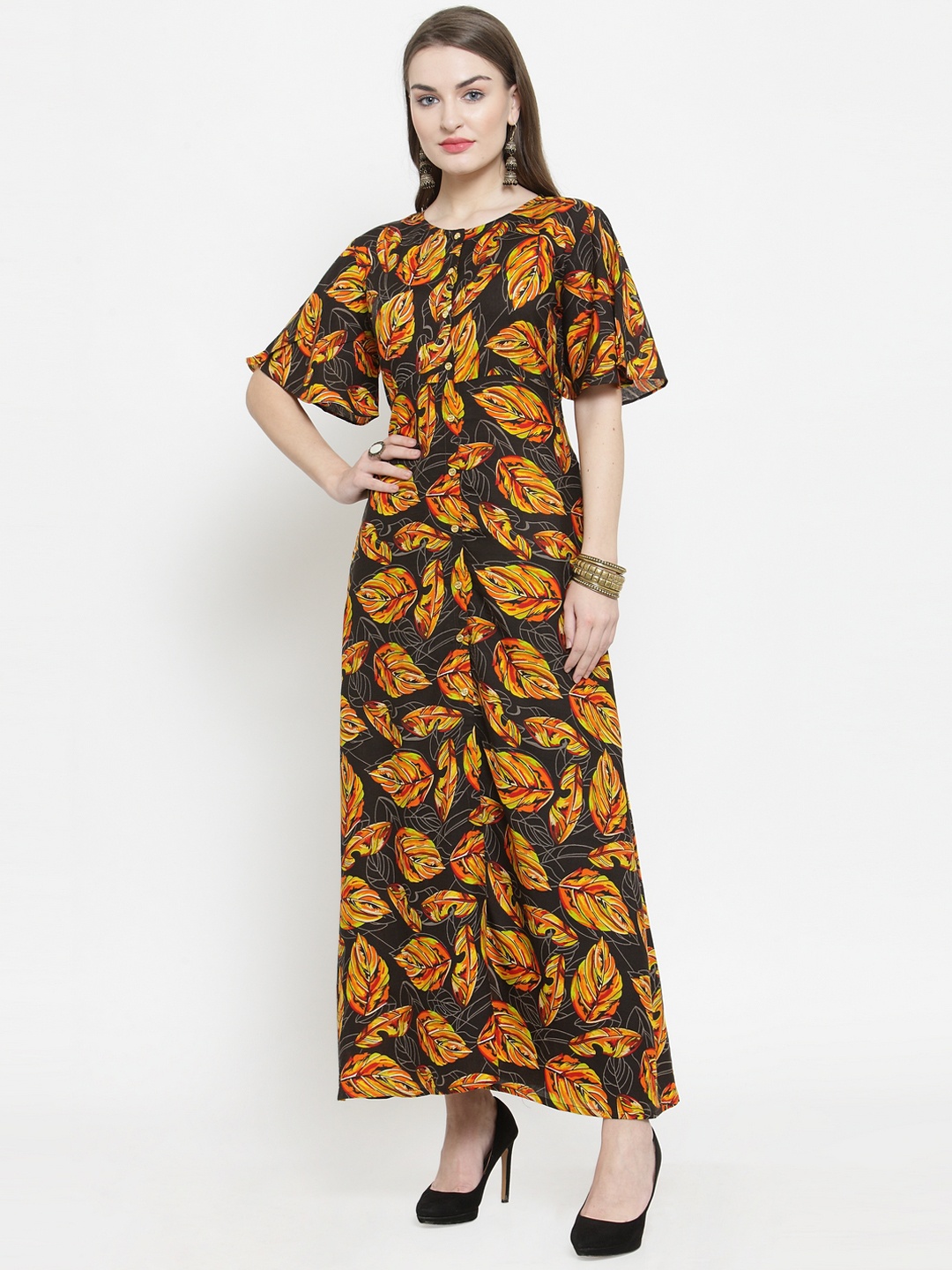 

Indibelle Women Multicoloured Printed Maxi Dress, Multi