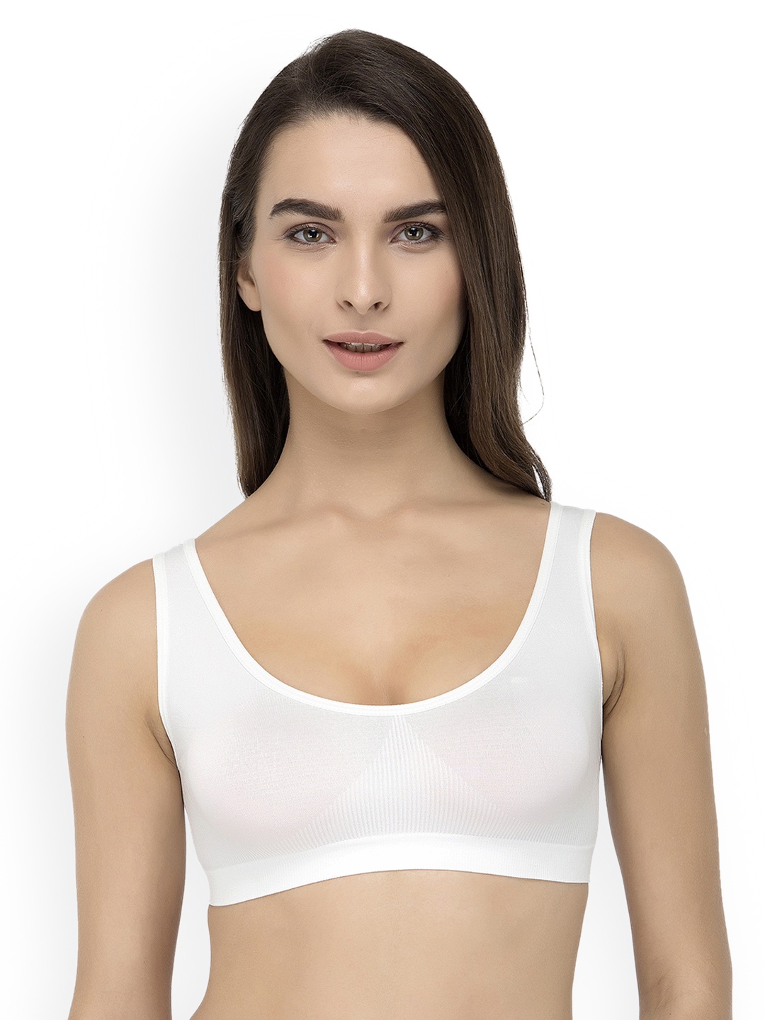 

Laceandme White Solid Non-Wired Non Padded Bralette Bra 4384