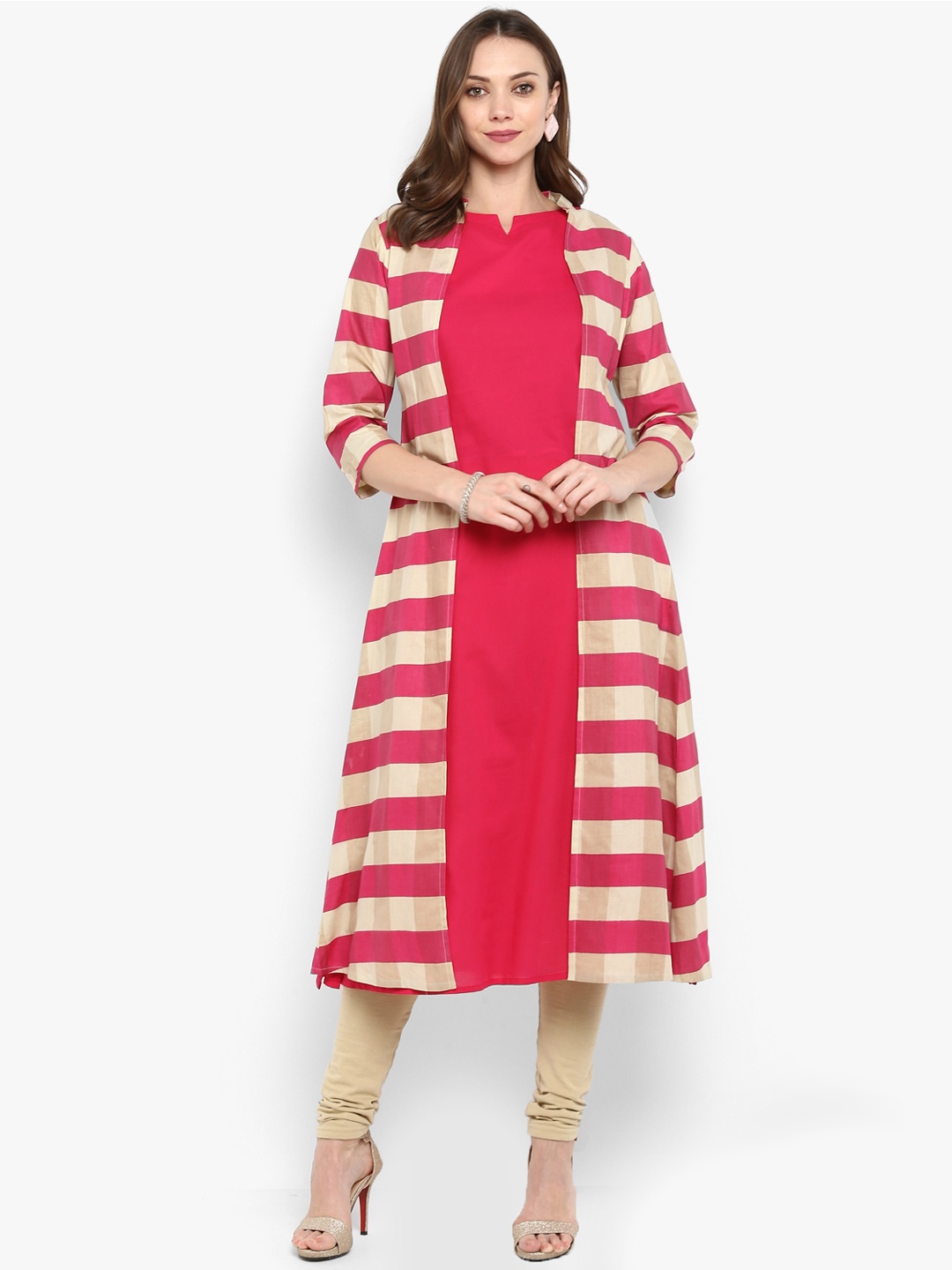 

Meeranshi Women Pink Solid Straight Kurta