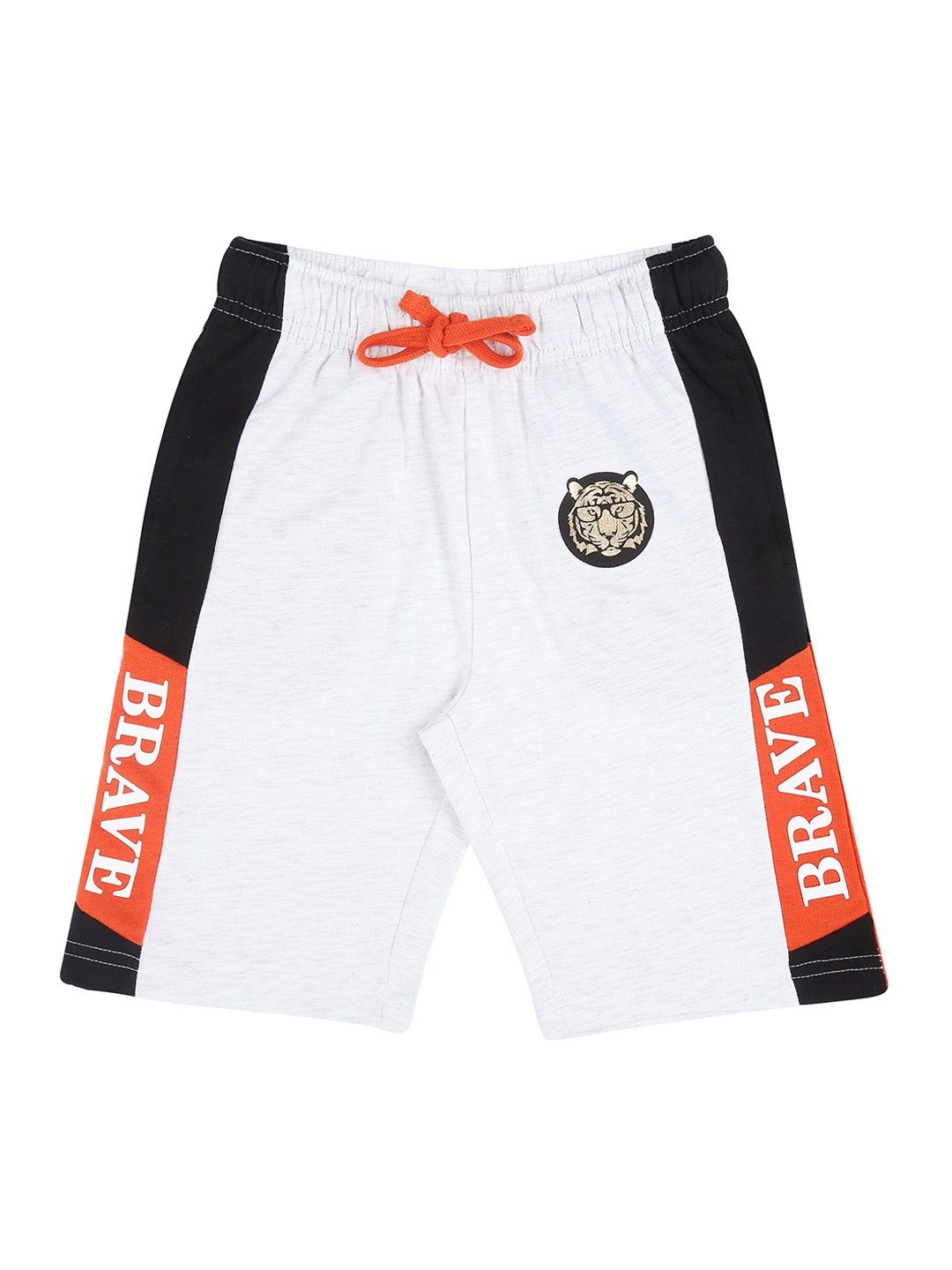 

Pantaloons Junior Boys Grey Melange Printed Regular Fit Sports Shorts