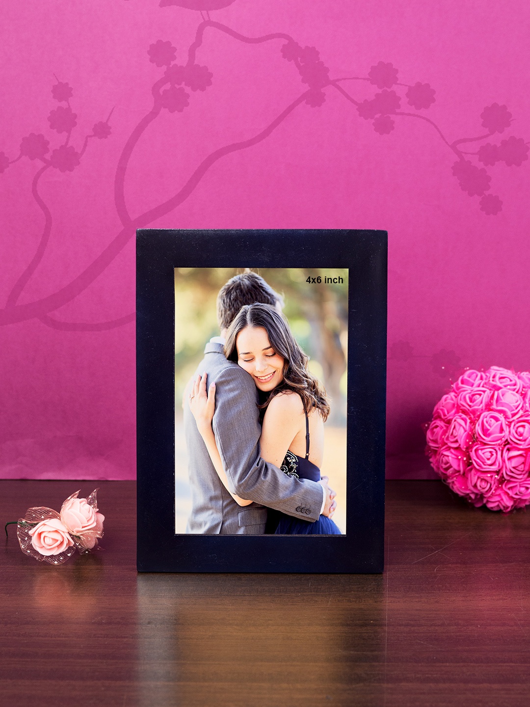 

Golden Peacock Blue Solid Rectangular Photo Frame
