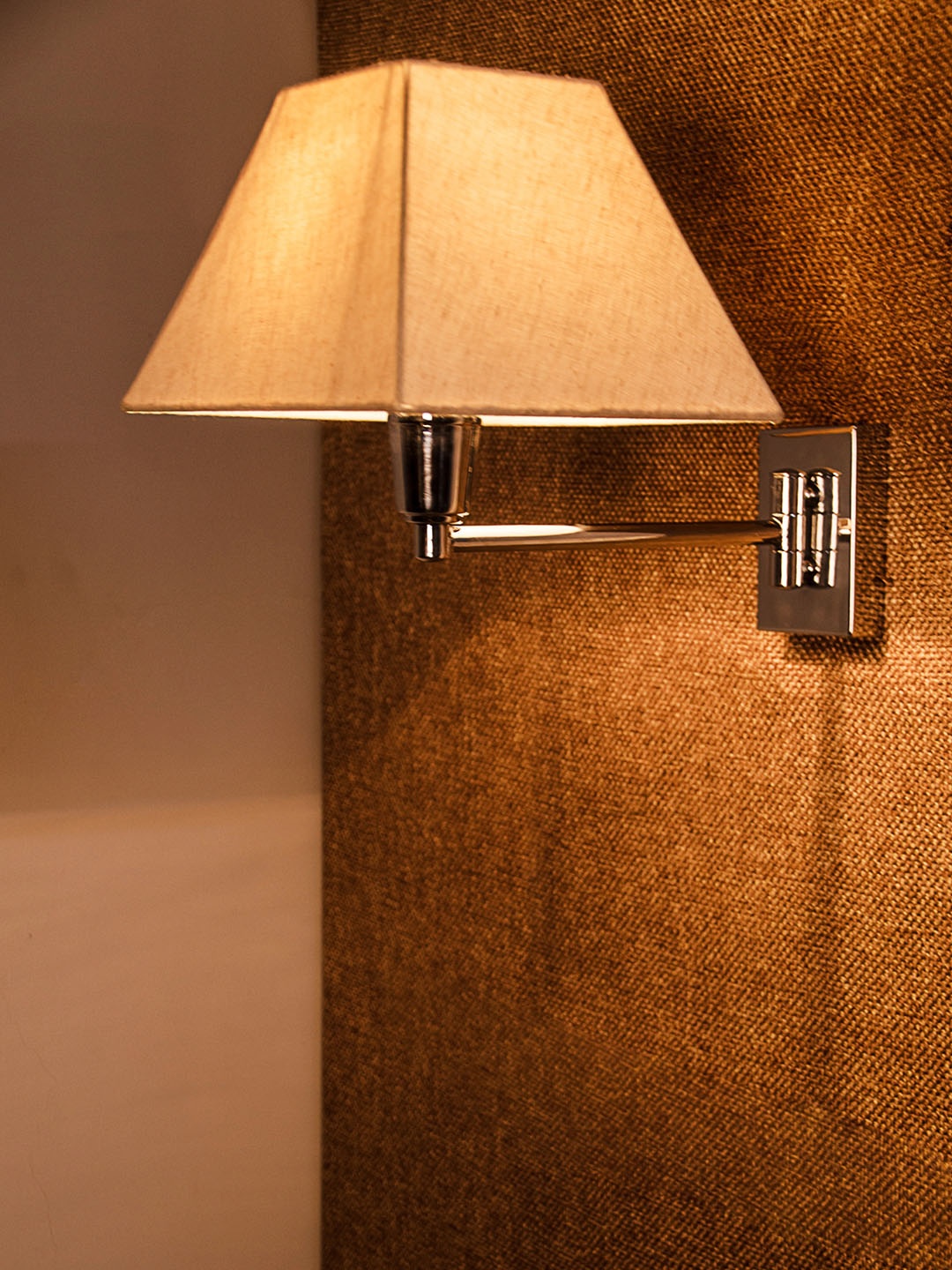 

Fos Lighting Lamp Gold-Toned Swivel Chrome Bedside Armed Sconces, Silver