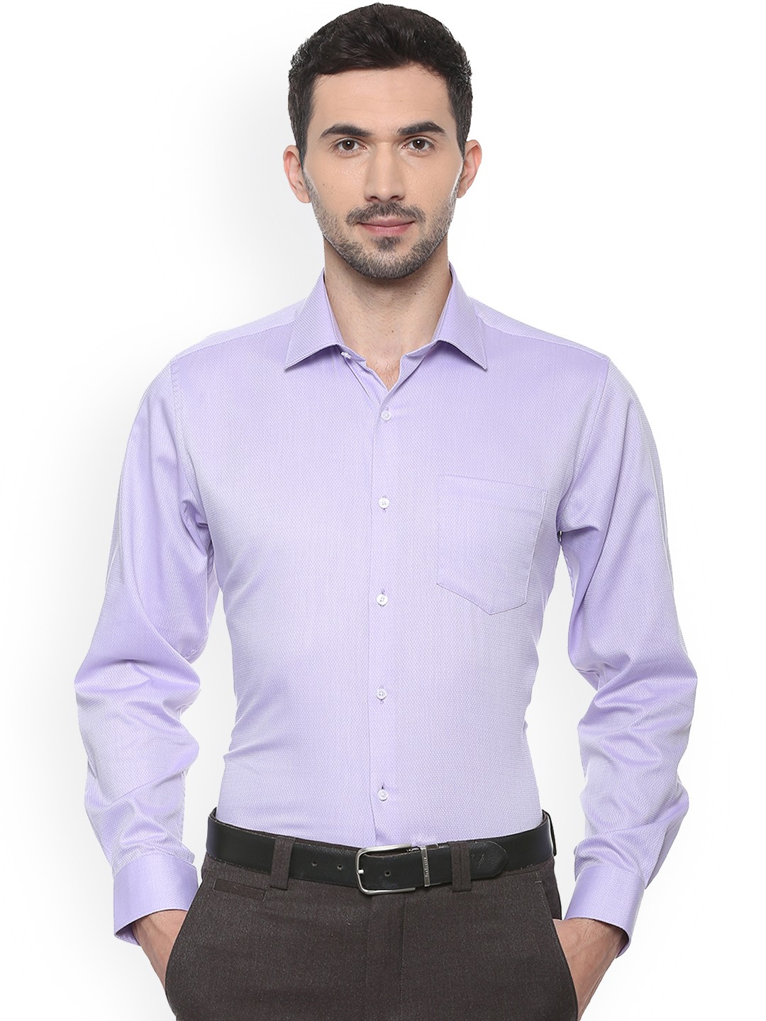

Van Heusen Men Purple Regular Fit Self Design Formal Shirt