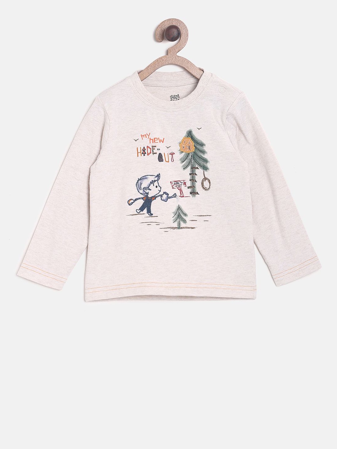

MINI KLUB Boys Pink Printed Round Neck T-shirt