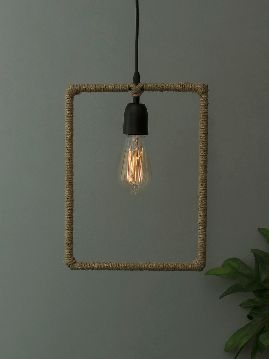 

Homesake Beige Solid Hemp Rope Handcrafted Hanging Light