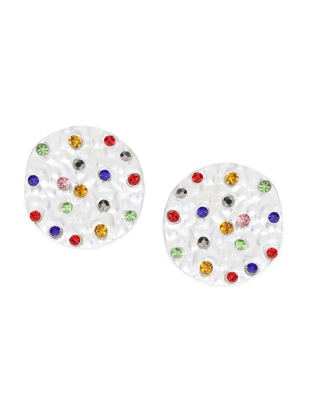 

Kazo Women Silver-Toned Circular Studs