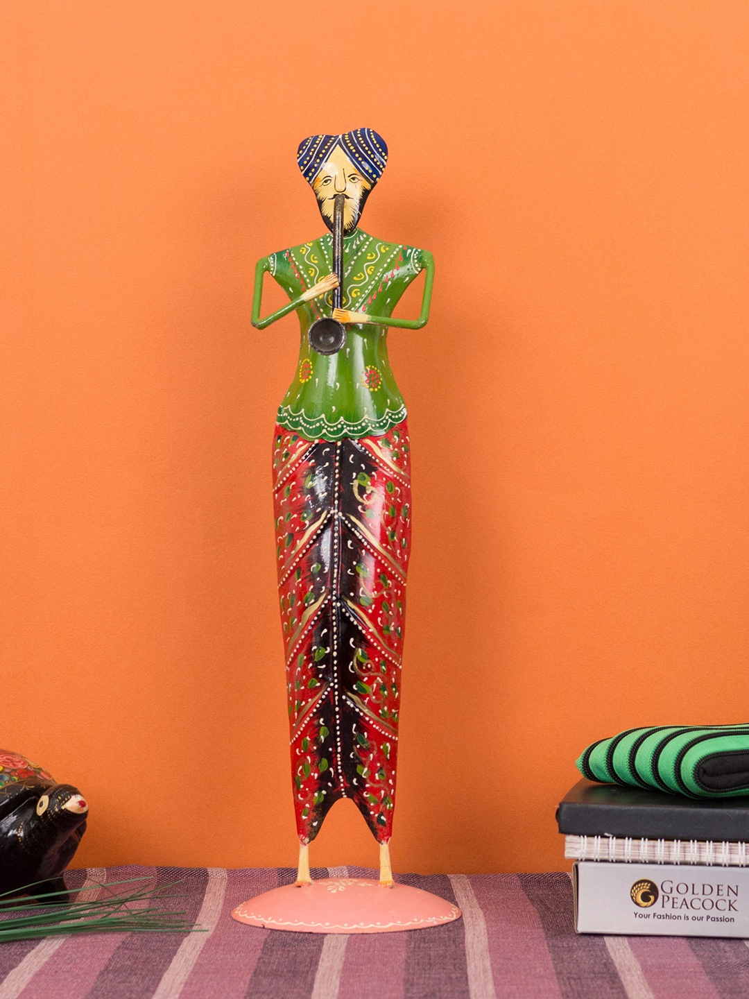 

Golden Peacock Multicoloured Musician Showpiece, Multi