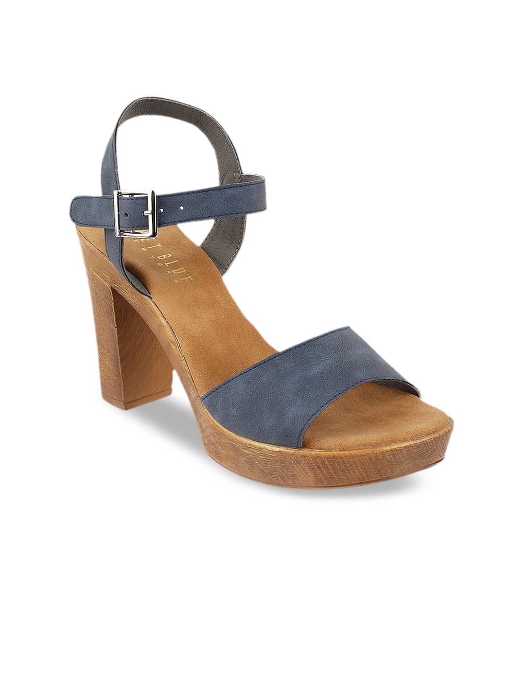 

Wet Blue Women Navy Blue Solid Sandals