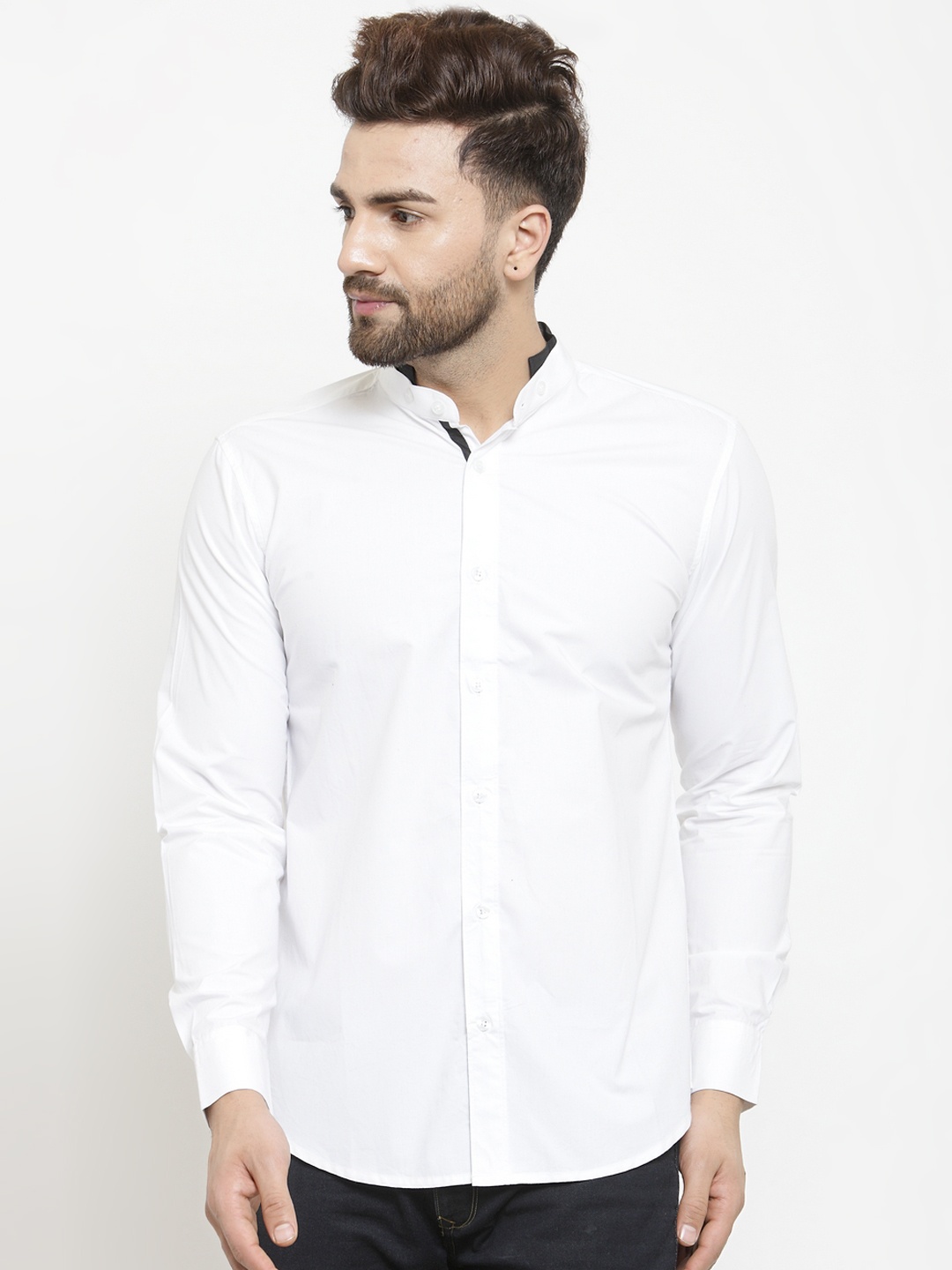 

WESTCLO Men White Slim Fit Solid Casual Shirt