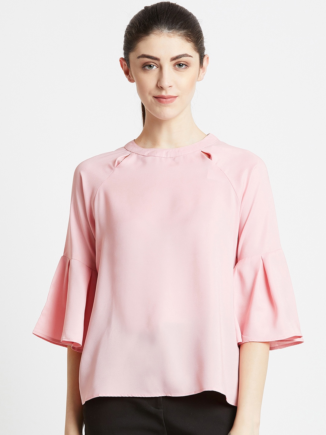 

COVER STORY Women Pink Solid Boxy Top
