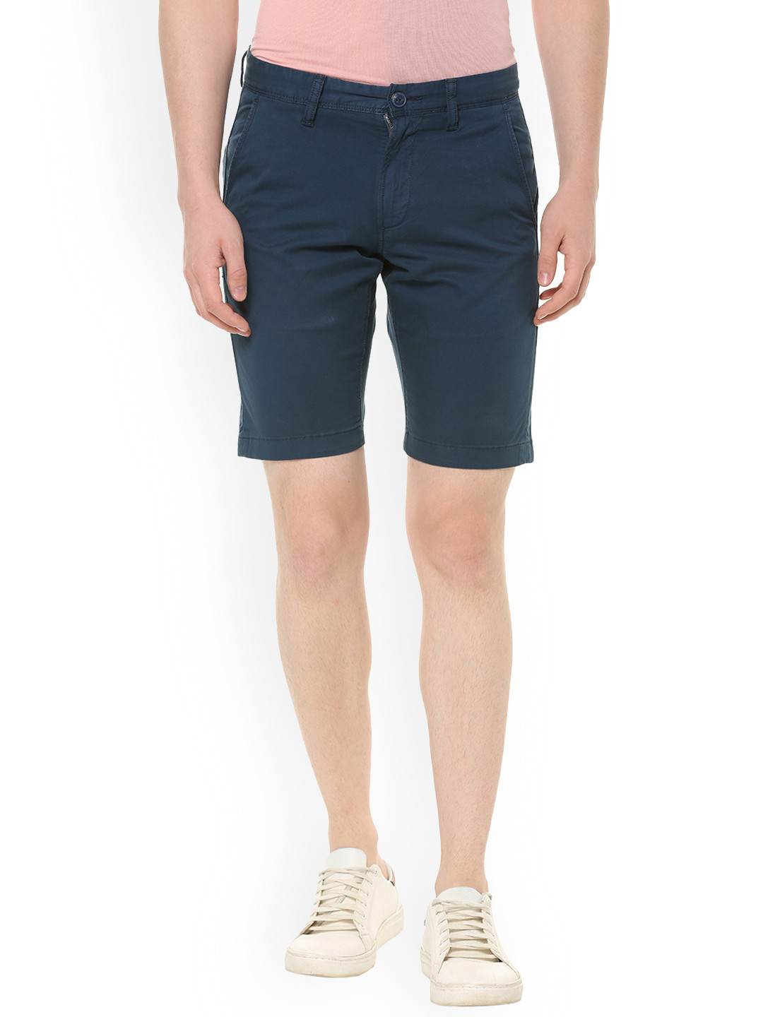 

Allen Solly Sport Men Navy Blue Solid Slim Fit Chino Shorts