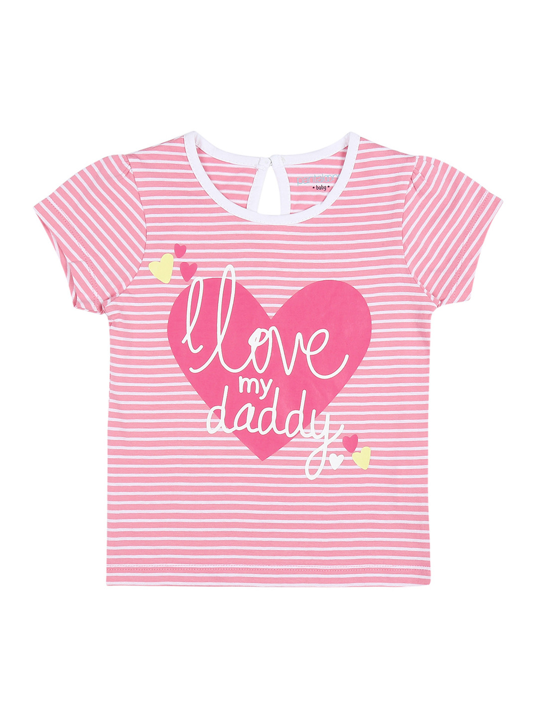 

Pantaloons Baby Girls Pink Printed Round Neck Pure Cotton T-shirt