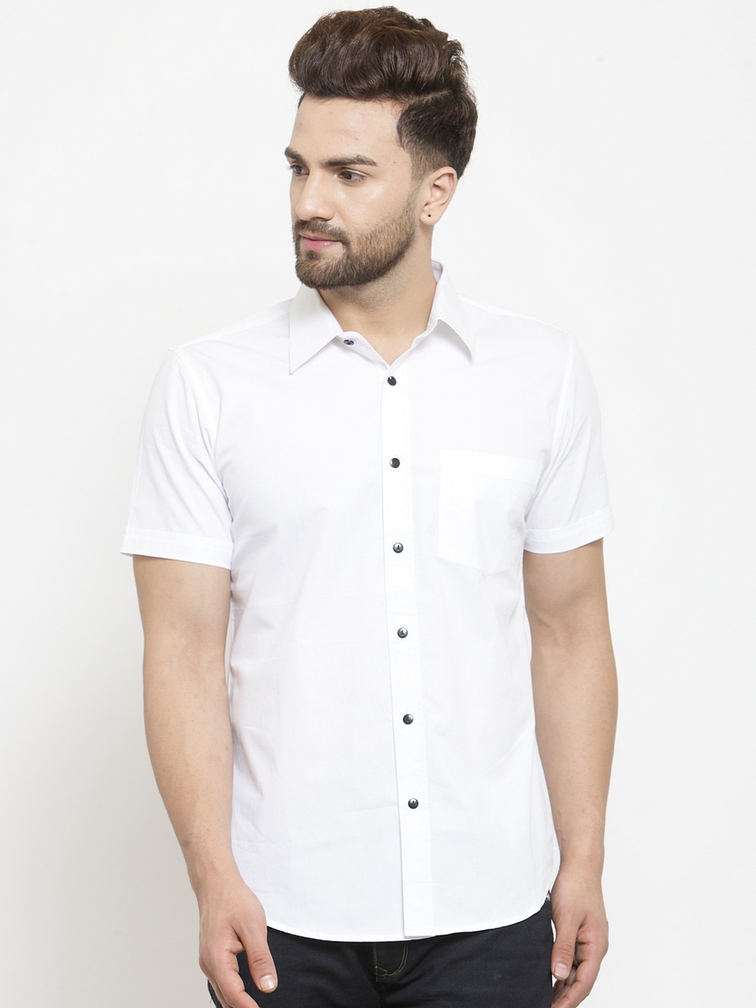 

WESTCLO Men White Slim Fit Solid Formal Shirt