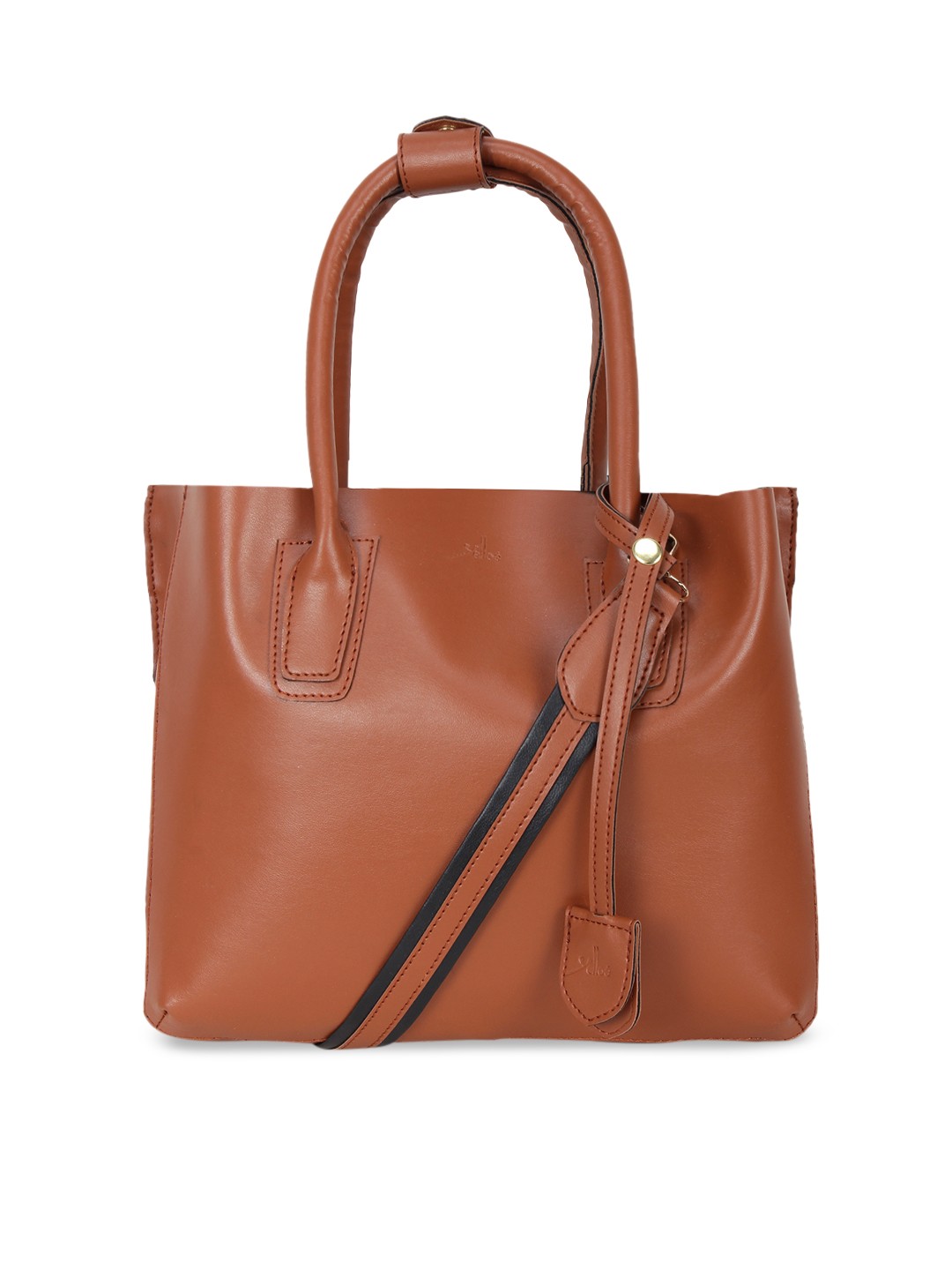 

yelloe Tan Solid Handheld Bag