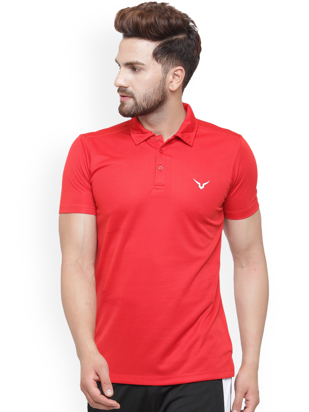 

Invincible Men Red Solid Polo Collar T-shirt