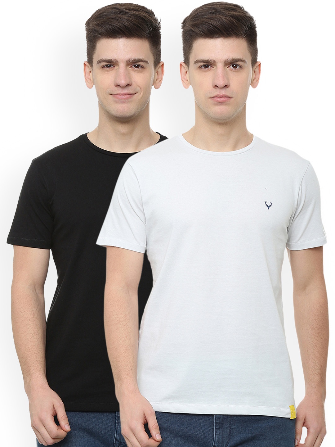 

Allen Solly Sport Men Pack of 2 Solid Round Neck T-shirts, Black