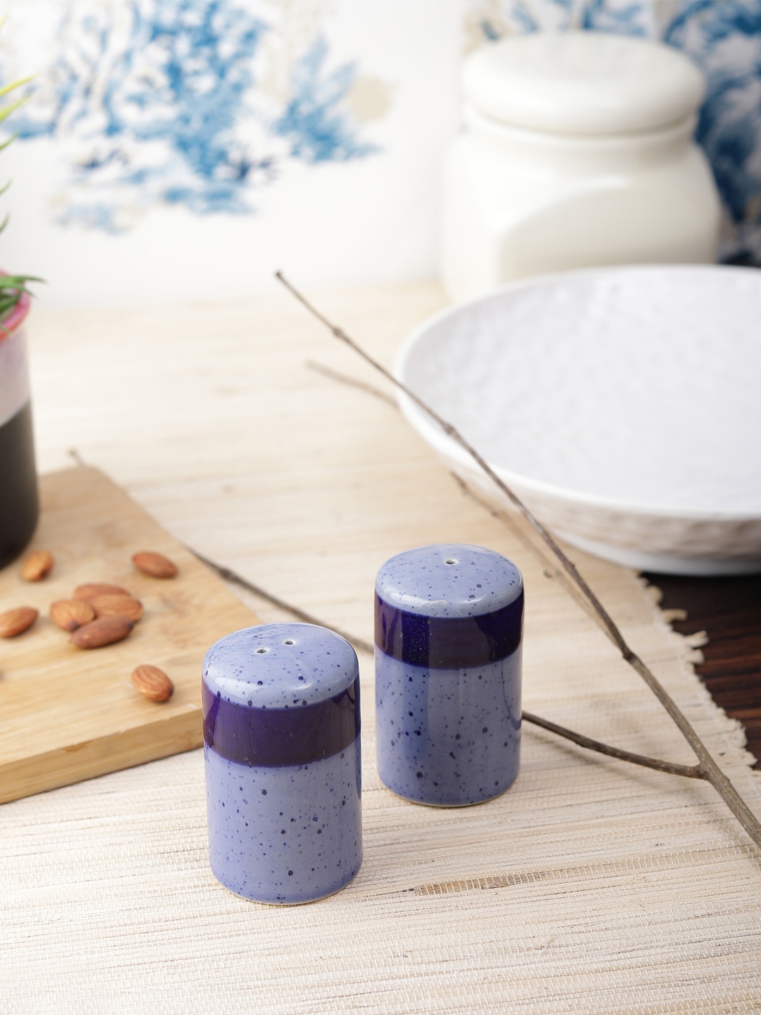 VarEesha Set of 2 Blue Ceramic Salt & Pepper Shakers