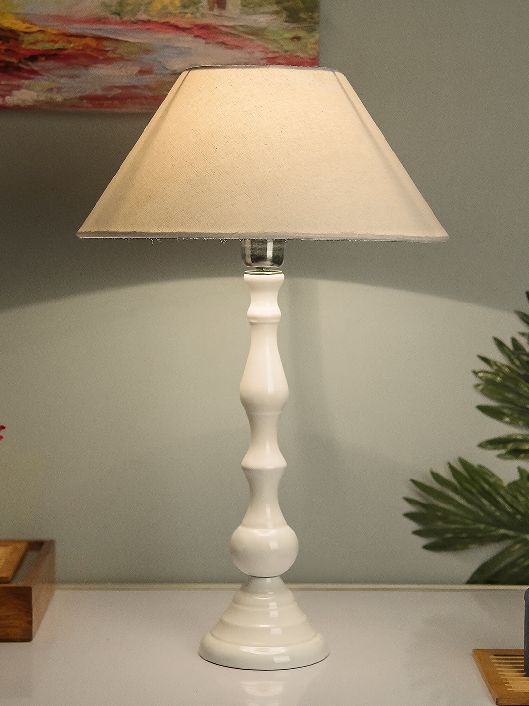 

Homesake White Solid Handcrafted Bedside Standard Lamp