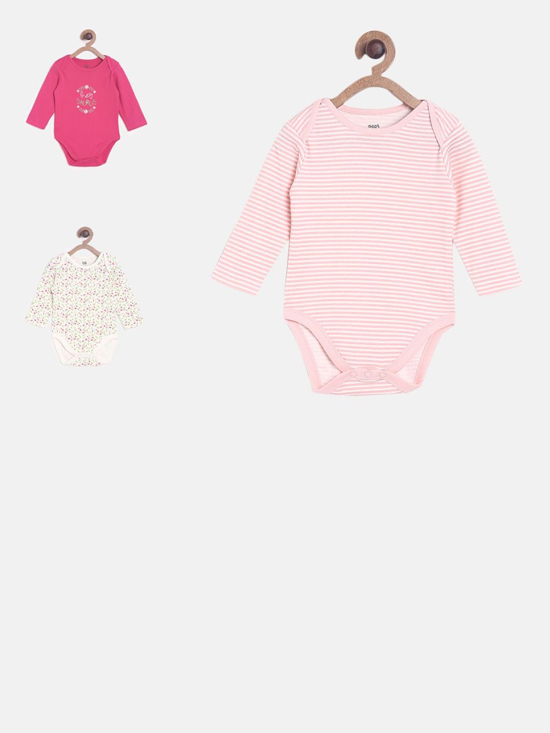 

MINI KLUB Girls Pack of 3 Printed Bodysuits, Multi