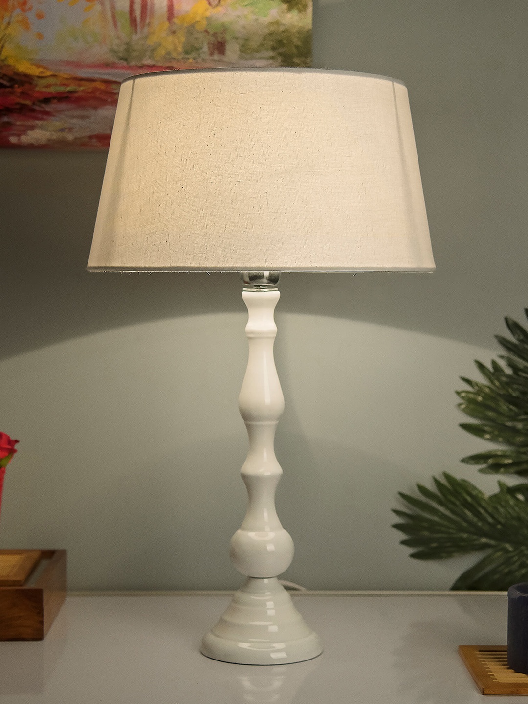 

Homesake White Solid Bedside Standard Table Lamp with Shade