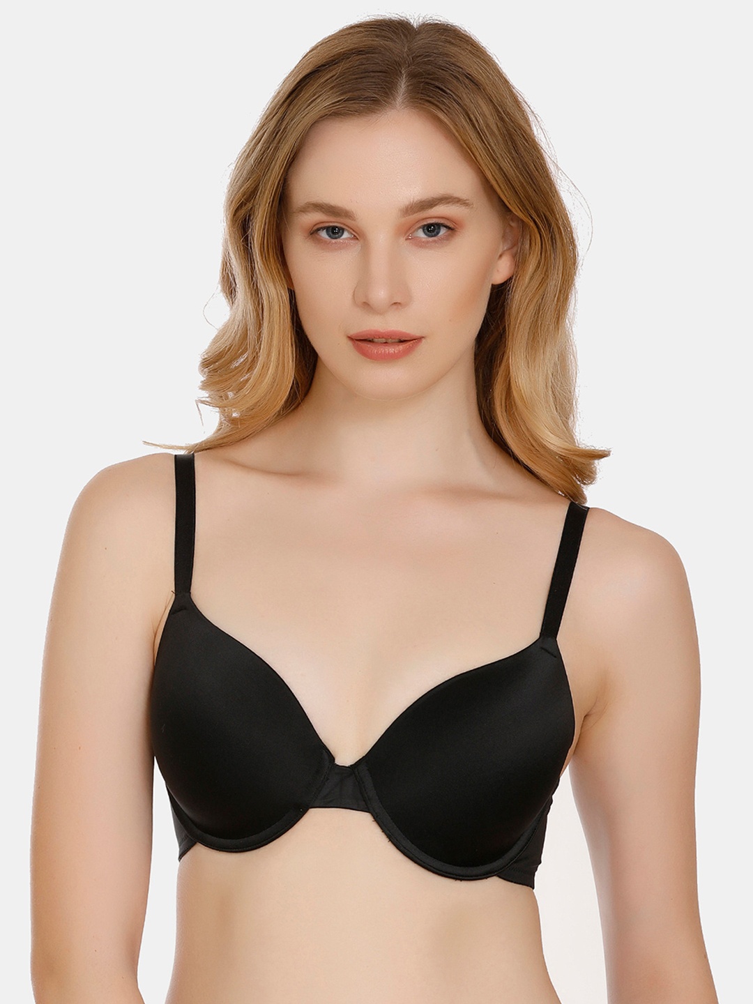 

Zivame Black Solid Underwired Lightly Padded T-shirt Bra ZIZ1230046